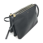 Celine Trio Black Leather Shoulder Bag