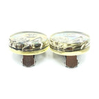 Chanel Vintage Holographic Logo Clip-On Earrings