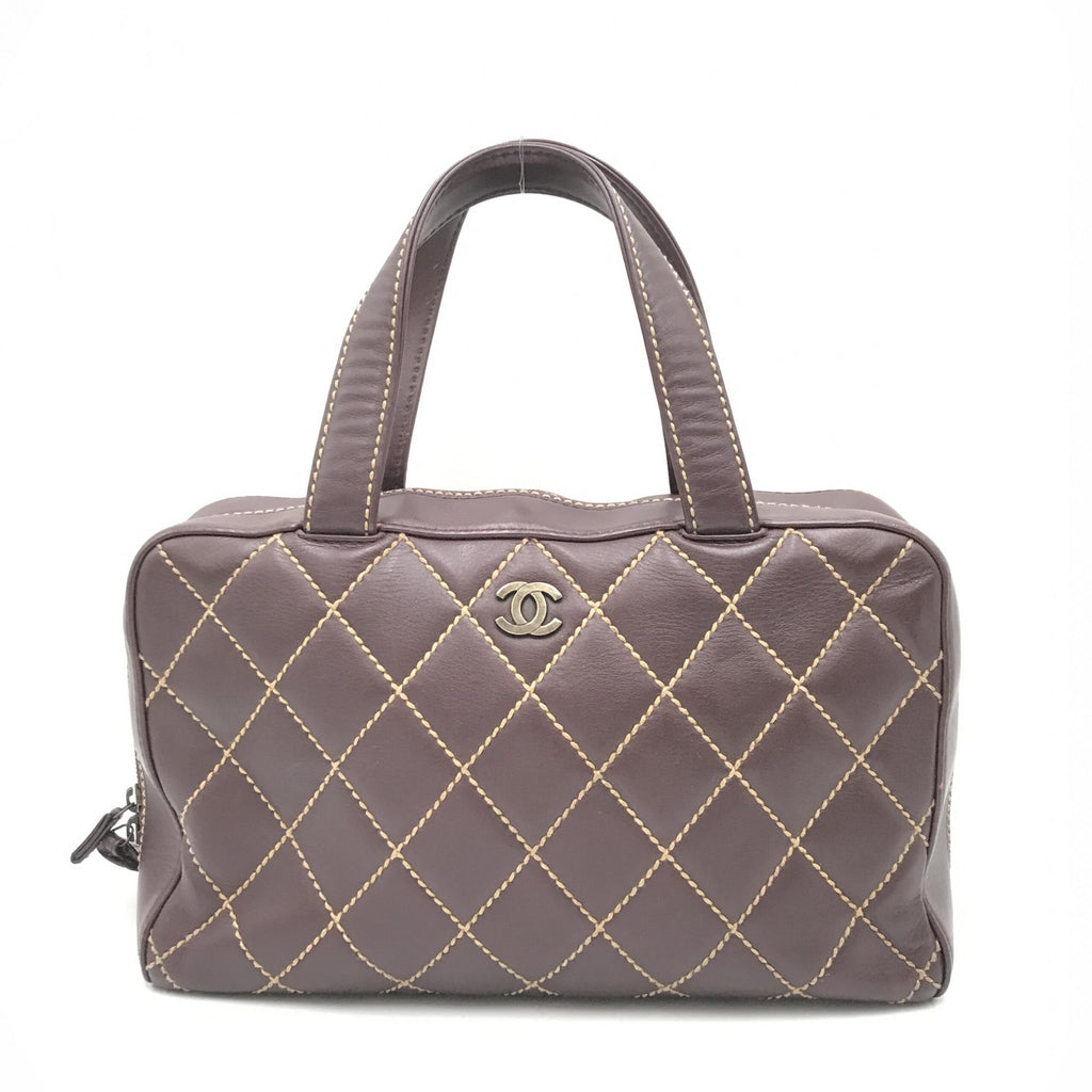 Chanel Wild Stitch Handbag Mini Boston Red