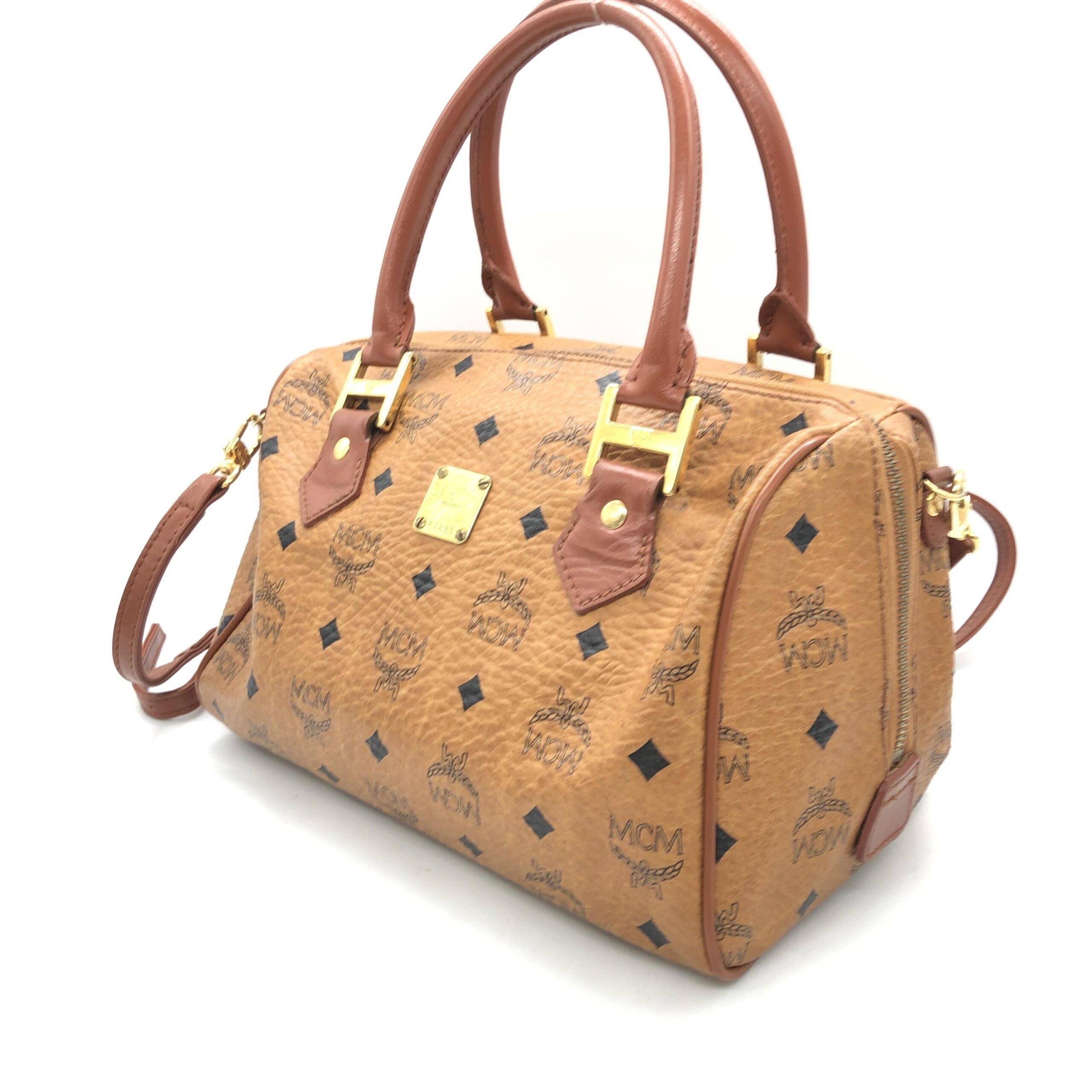 MCM Visetos 2WAY Mini Boston Bag
