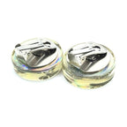 Chanel Vintage Holographic Logo Clip-On Earrings