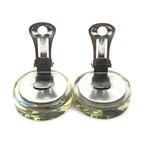 Chanel Vintage Holographic Logo Clip-On Earrings