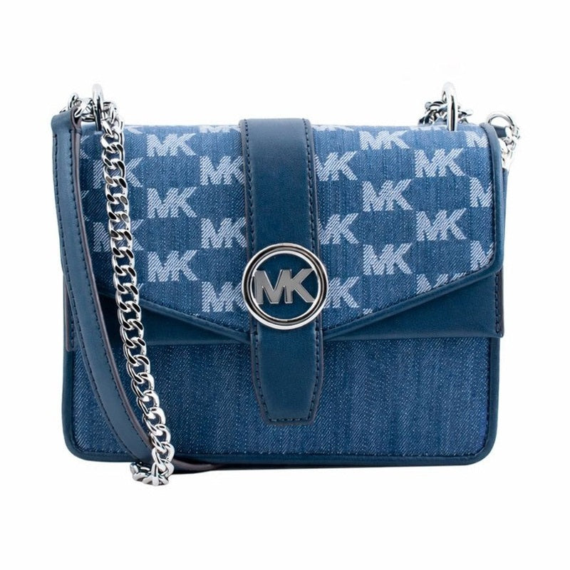 Michael Kors Blue Canvas Crossbody Bag