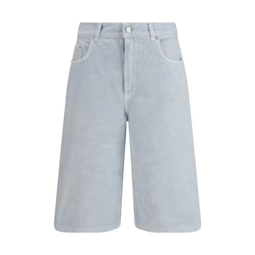 Haikure Blue Cotton Bermuda Shorts