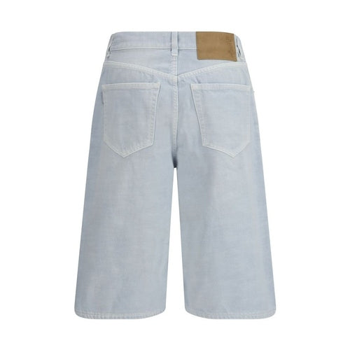 Haikure Blue Cotton Bermuda Shorts