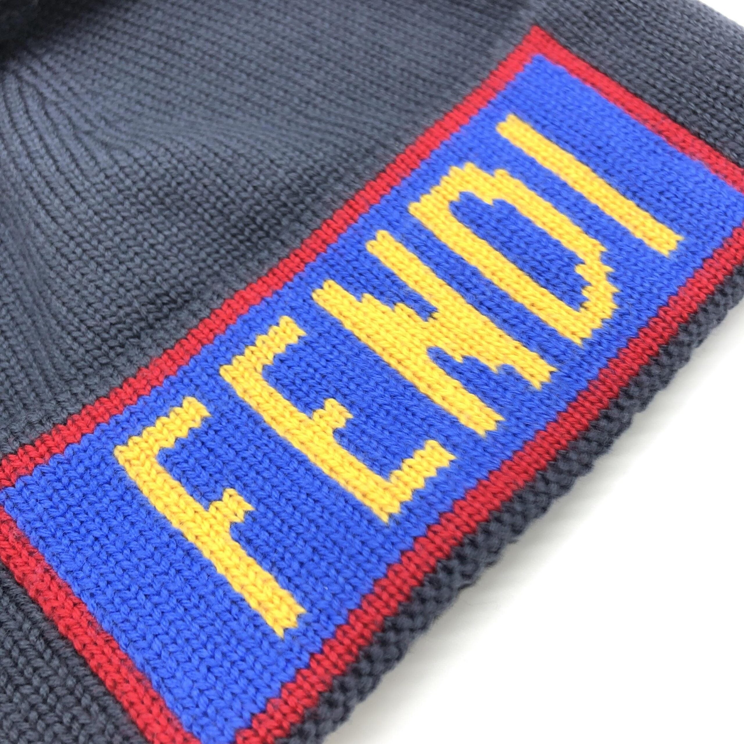 Fendi Wool Knit Beanie With Logo Design