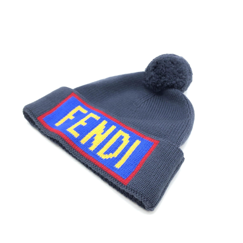 Fendi Wool Knit Beanie With Logo Design