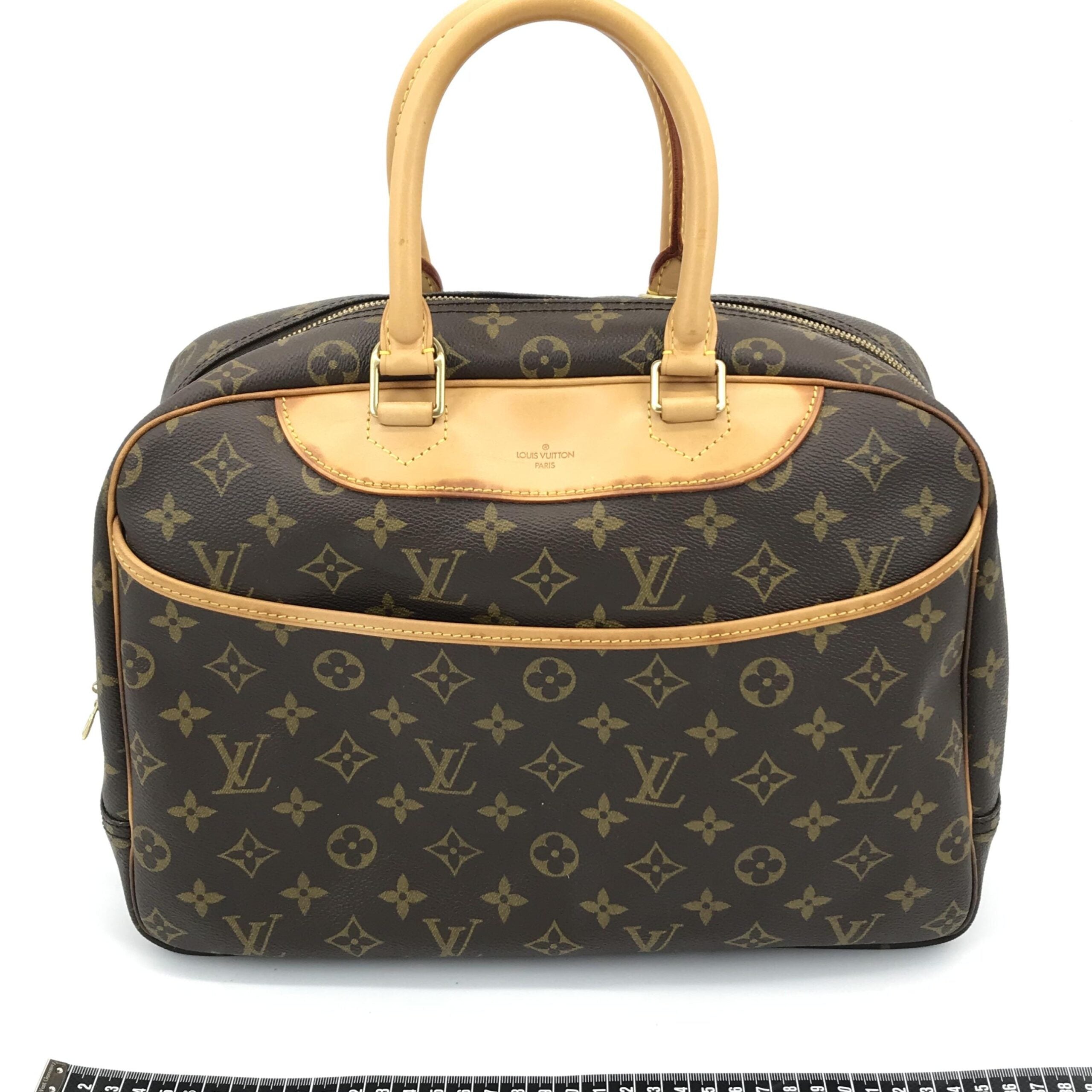 Louis Vuitton Monogram Deauville Handbag With Brown Details