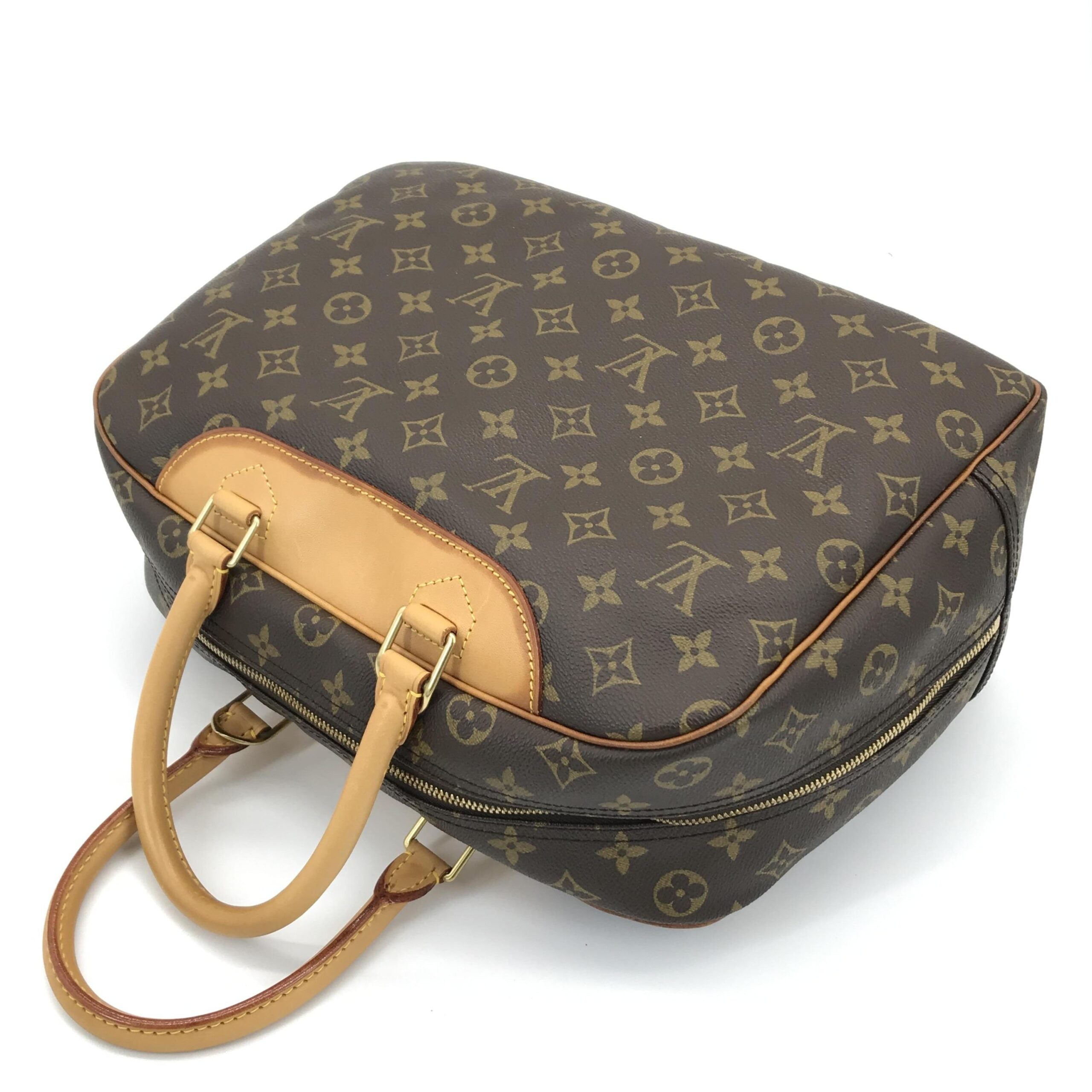Louis Vuitton Monogram Deauville Handbag With Brown Details
