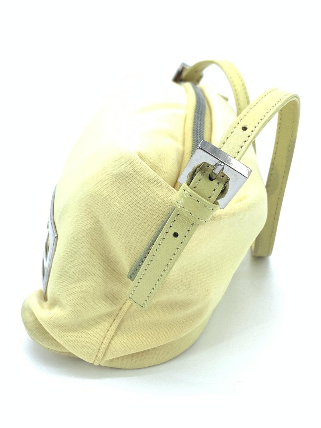 Fendi Yellow Cloth Baguette Handbag