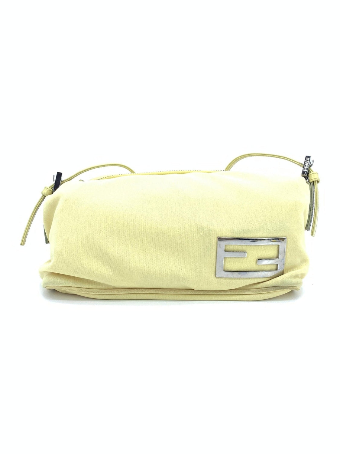 Fendi Yellow Cloth Baguette Handbag