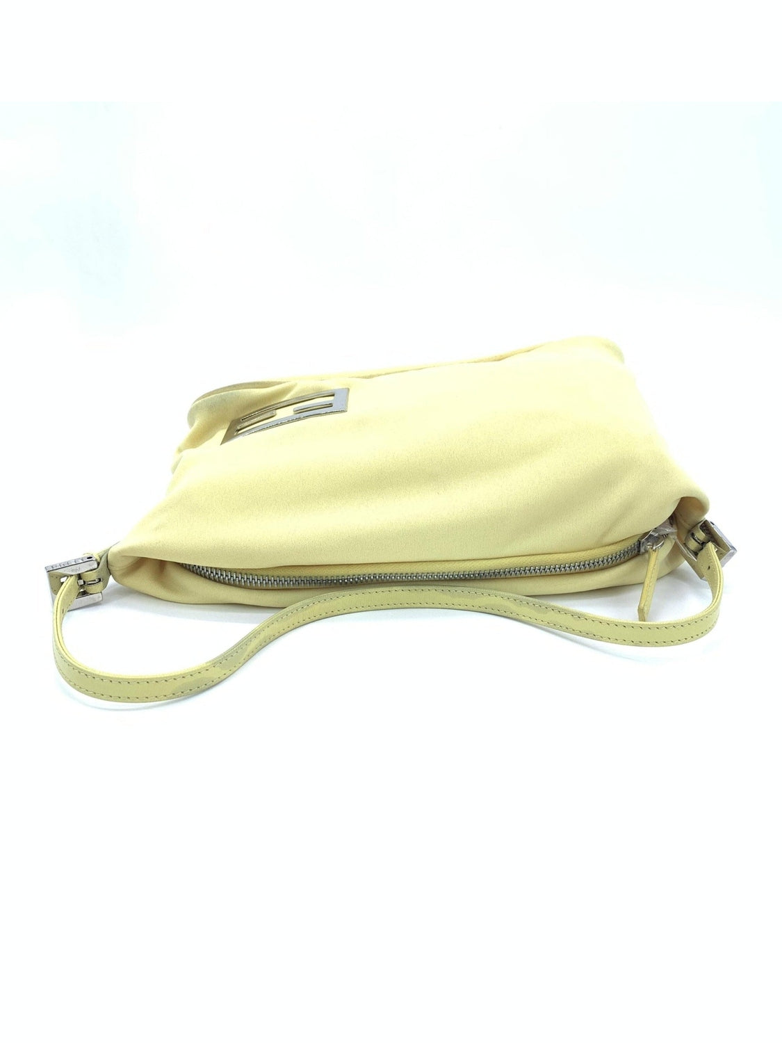 Fendi Yellow Cloth Baguette Handbag