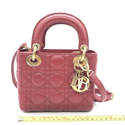 Christian Dior Mini Lady Dior Handbag In Pink
