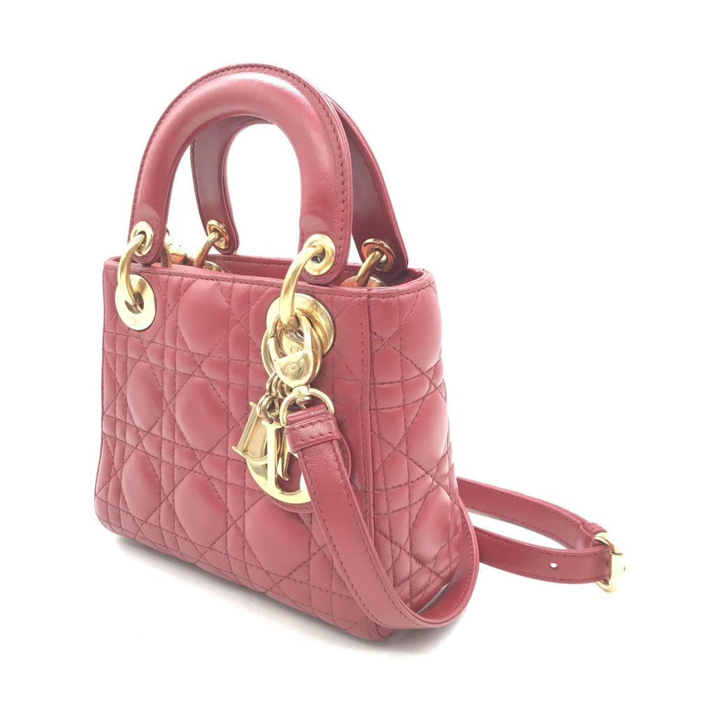 Christian Dior Mini Lady Dior Handbag In Pink
