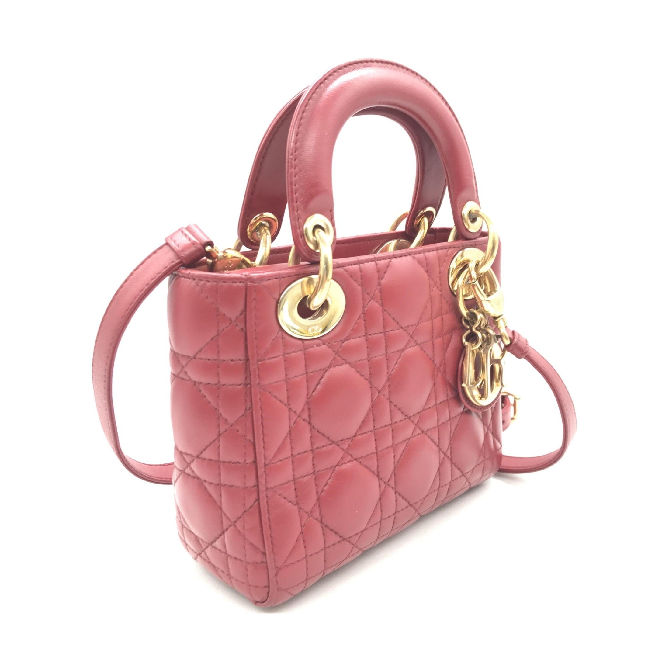 Christian Dior Mini Lady Dior Handbag In Pink
