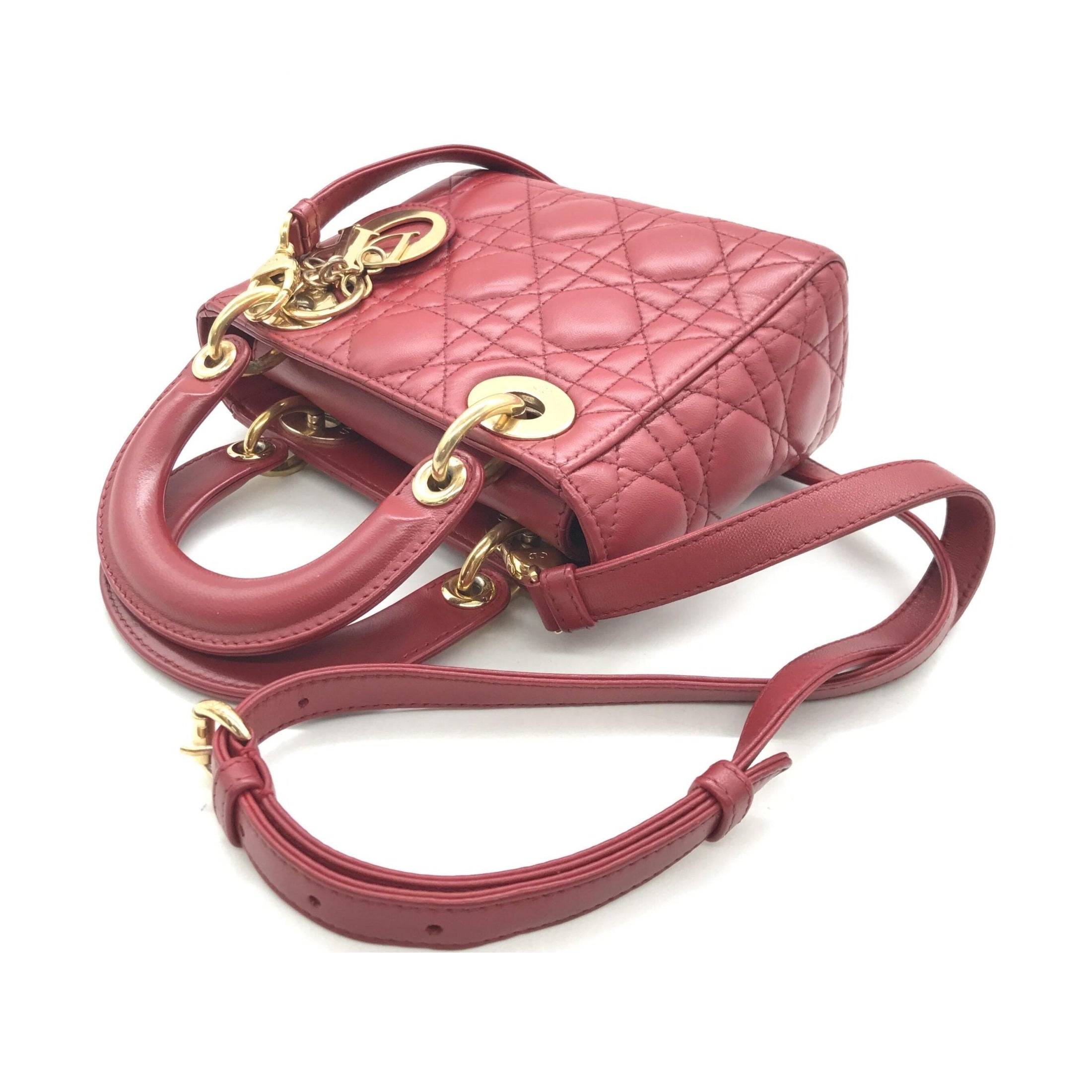 Christian Dior Mini Lady Dior Handbag In Pink
