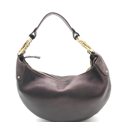 Gucci Metallic Leather Bamboo Ring Hobo Bag