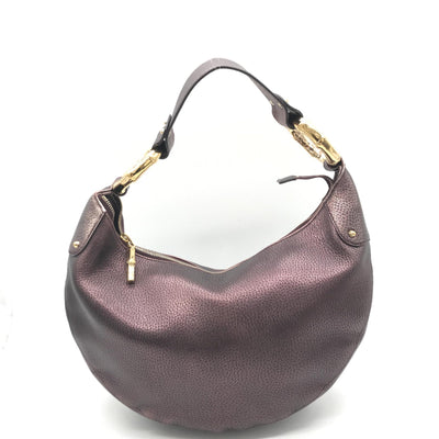 Gucci Metallic Leather Bamboo Ring Hobo Bag