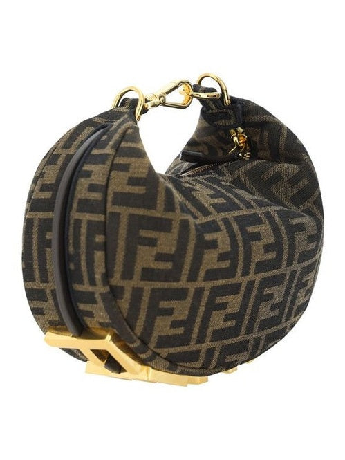 Fendi Brown Fabric Shoulder Bag