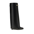 Givenchy Black Calf Leather Bos Taurus Flat Boots
