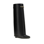 Givenchy Black Calf Leather Bos Taurus Flat Boots
