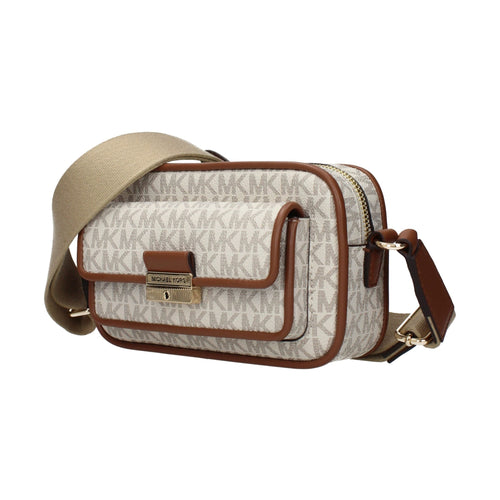 Beige Fabric Crossbody Bag