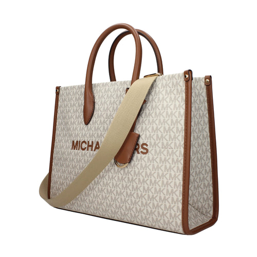 Beige Fabric Handbag