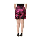 Dolce & Gabbana Black Fuchsia Silk Logo Elastic Waist Shorts