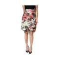 Dolce & Gabbana Multicolor Floral Textured Faux Fur Pencil Skirt