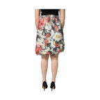 Dolce & Gabbana Multicolor Floral Textured Faux Fur Pencil Skirt