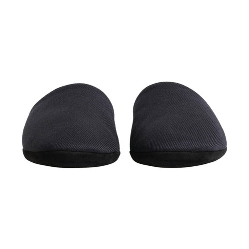 Dolce & Gabbana Dark Navy Wool Cotton Red Chevron Slippers Shoes