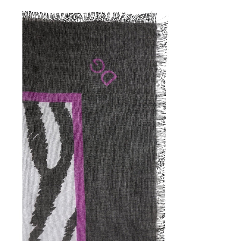 Dolce & Gabbana White Black Zebra Pattern Shawl 255cm x 132cm Men Scarf