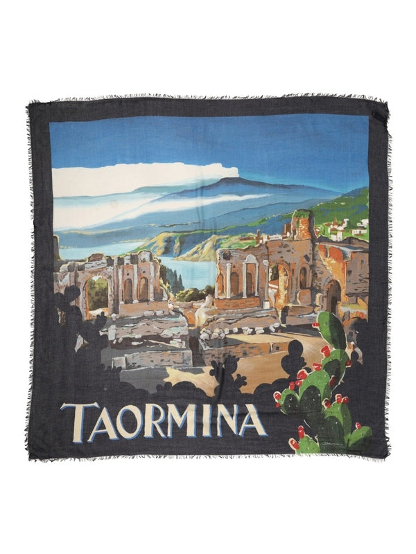 Dolce & Gabbana Multicolor Taormina Modal Shawl 130cm x 130cm  Men Scarf