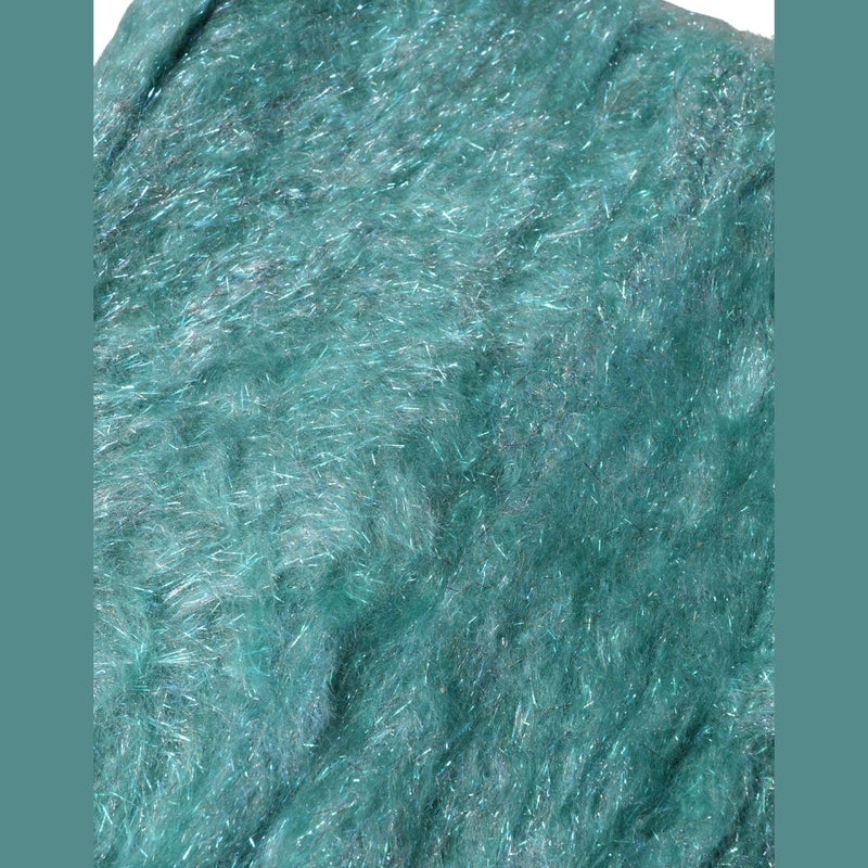 Dolce & Gabbana Teal Mohair Wool Knitted Wrap Shawl 62cm x 32.5cm Scarf