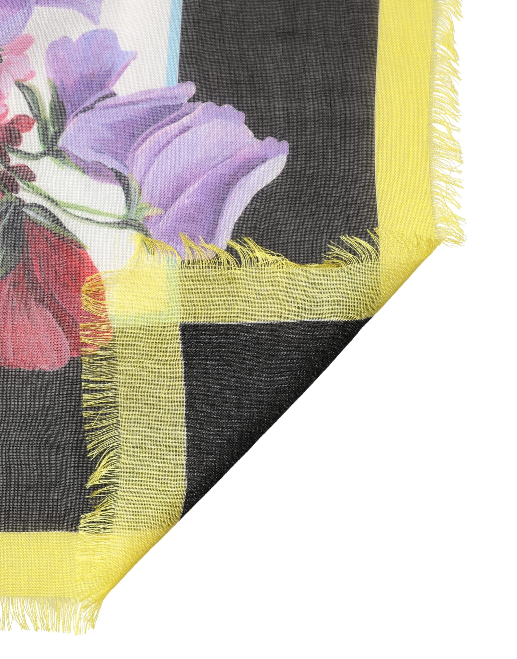 Dolce & Gabbana Multicolor Floral Square Stole 134.5cm x 134.5cm Scarf