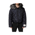 Dolce & Gabbana Black Quilted Fur Shearling Hooded  Jacket