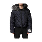 Dolce & Gabbana Black Quilted Fur Shearling Hooded  Jacket