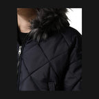 Dolce & Gabbana Black Quilted Fur Shearling Hooded  Jacket