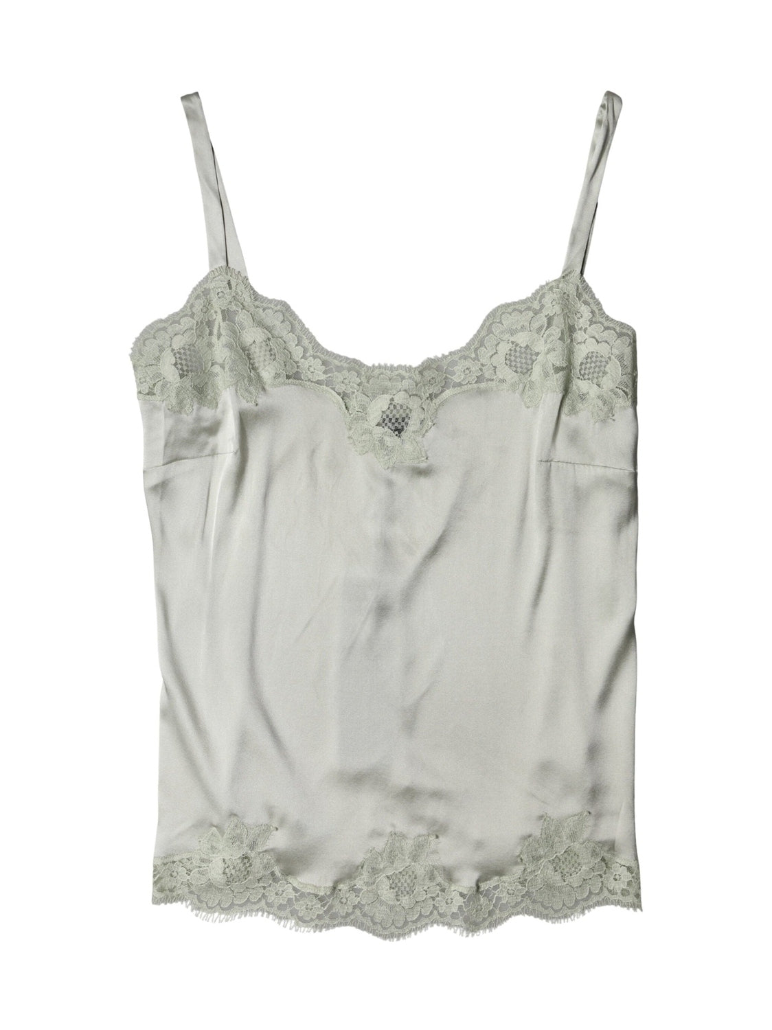 Dolce & Gabbana Light Green Floral Lace Lingerie Top Underwear