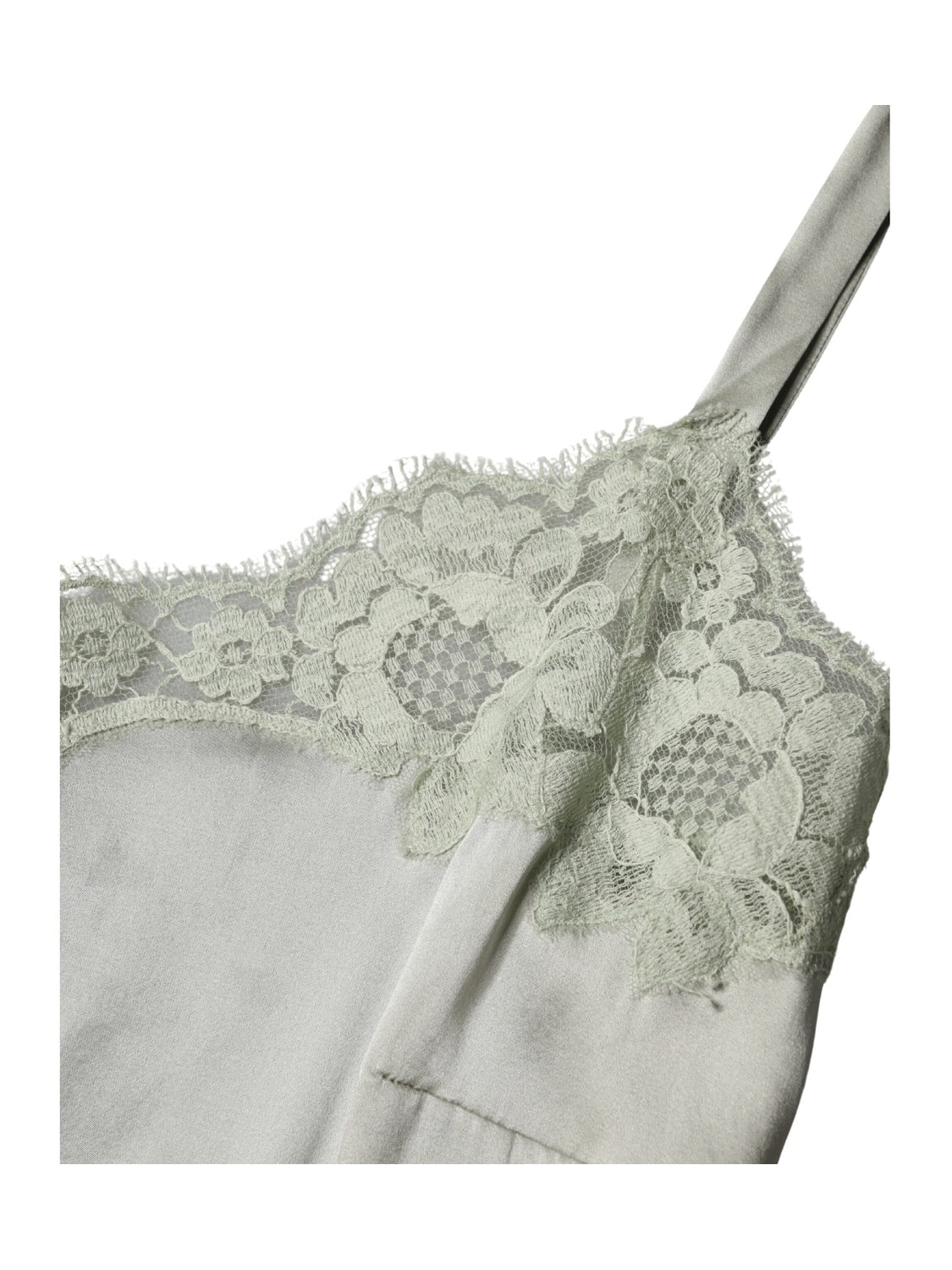Dolce & Gabbana Light Green Floral Lace Lingerie Top Underwear