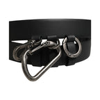 Dolce & Gabbana Black Calf Leather Silver Metal Buckle Belt