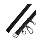 Dolce & Gabbana Black Calf Leather Silver Metal Buckle Belt