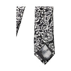Dolce & Gabbana Black White Floral Fantasy Silk Adjustable Necktie Tie