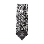 Dolce & Gabbana Black White Floral Fantasy Silk Adjustable Necktie Tie