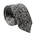 Dolce & Gabbana Black White Floral Fantasy Silk Adjustable Necktie Tie