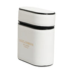 Dolce & Gabbana White Calf Leather Logo Print Flip Holder  Airpods Case
