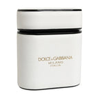 Dolce & Gabbana White Calf Leather Logo Print Flip Holder  Airpods Case
