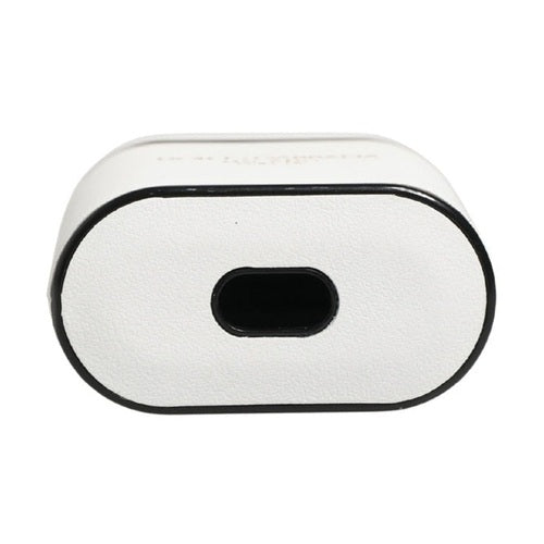 Dolce & Gabbana White Calf Leather Logo Print Flip Holder  Airpods Case