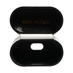 Dolce & Gabbana White Calf Leather Logo Print Flip Holder  Airpods Case