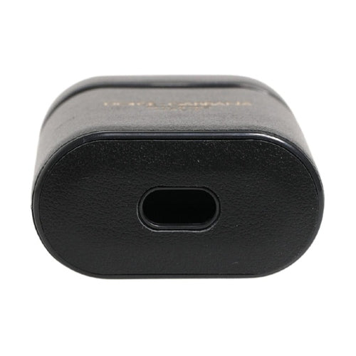Dolce & Gabbana Black Calf Leather Logo Print Flip Holder Airpods Case